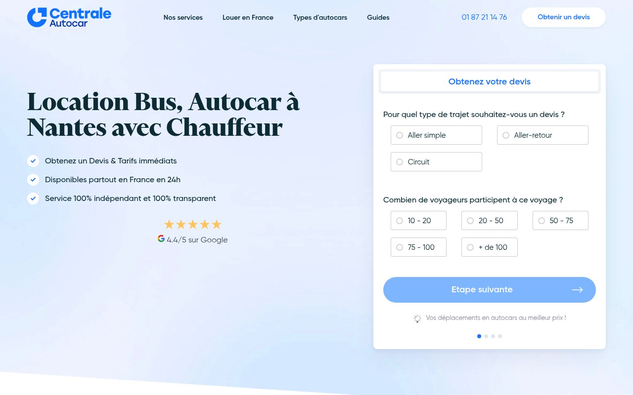 Apercu du site Centrale Autocar