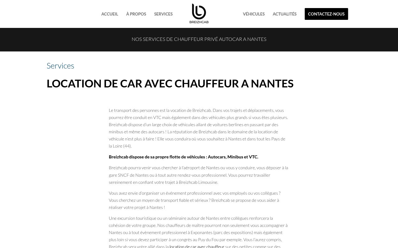 Apercu du site Breizhcab Limousine