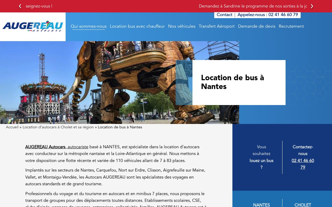 Apercu du site AUGEREAU Autocars