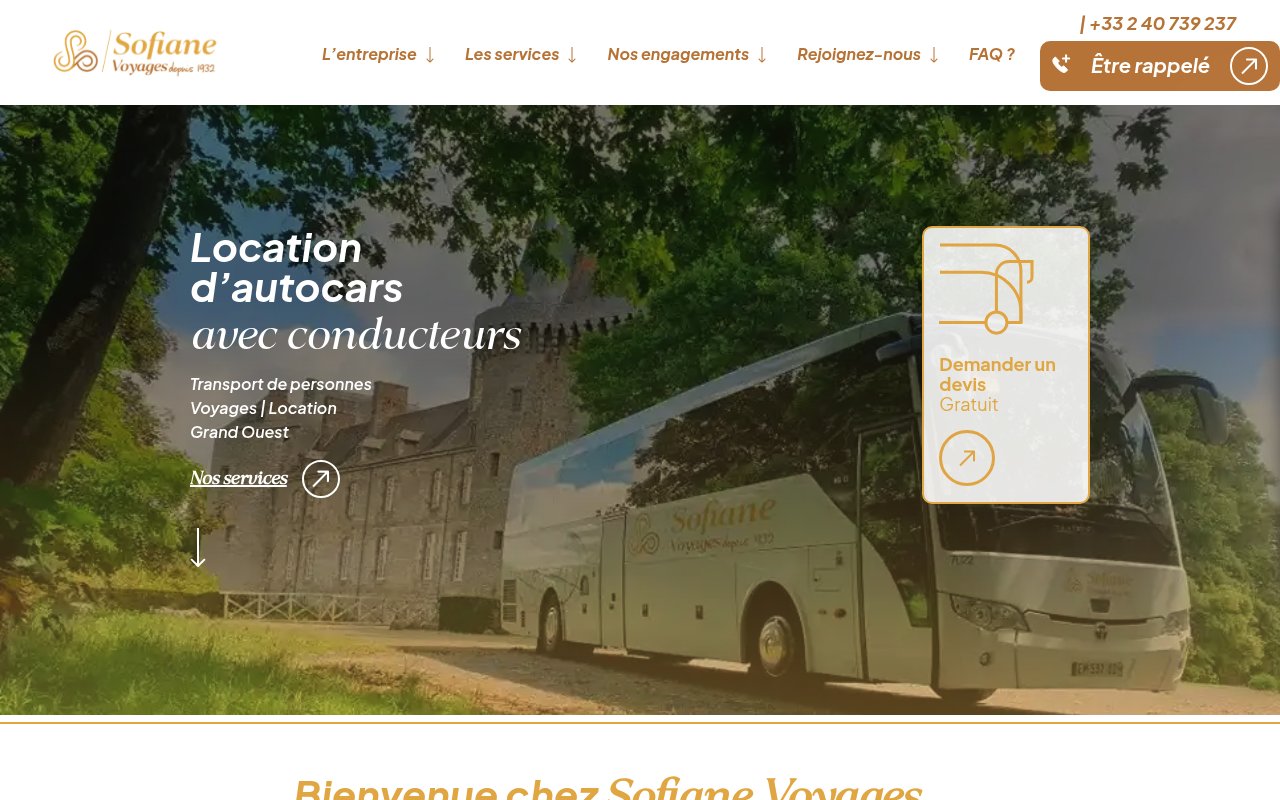 Apercu du site Autocars Sofiane