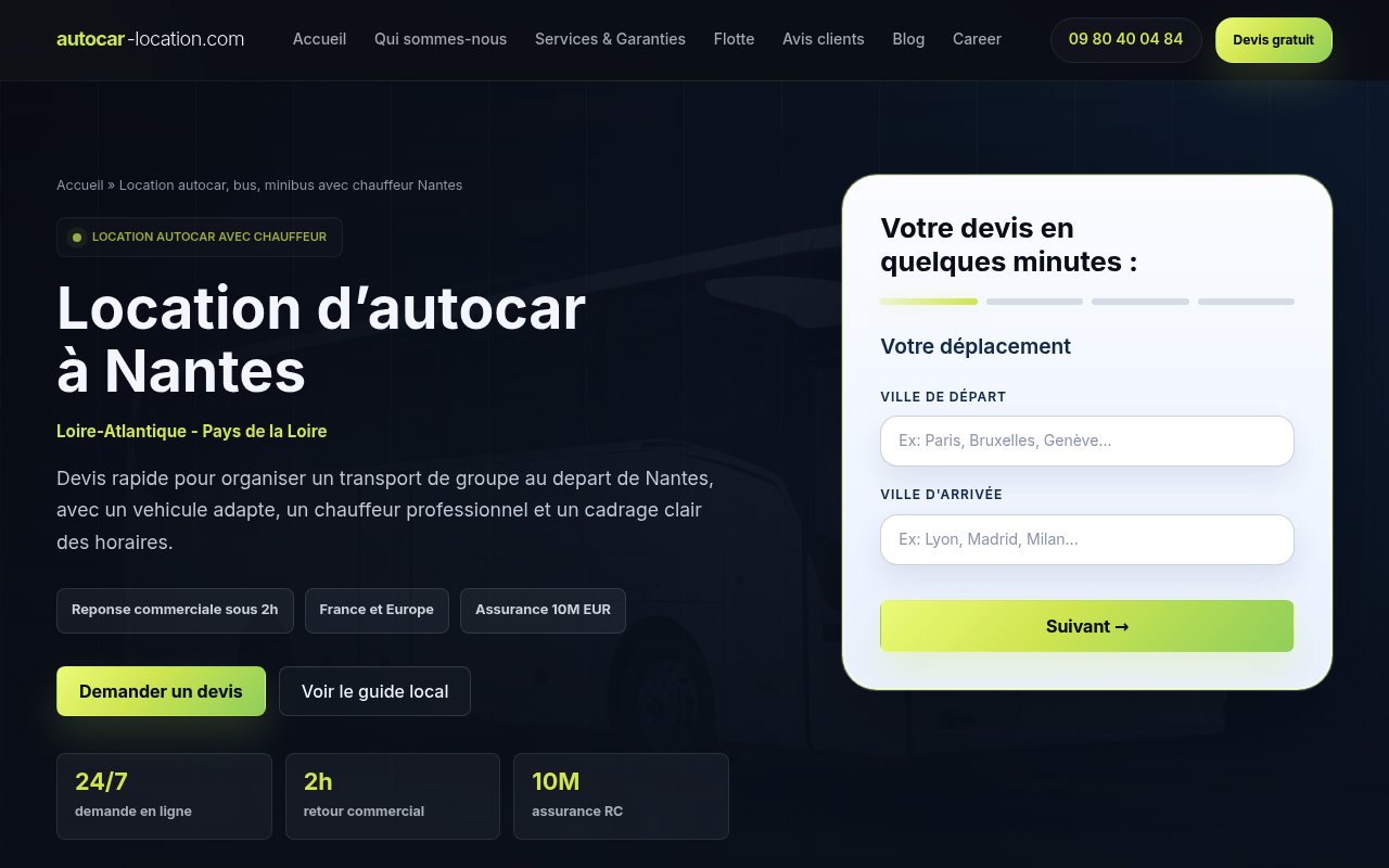 Apercu du site Autocar Location